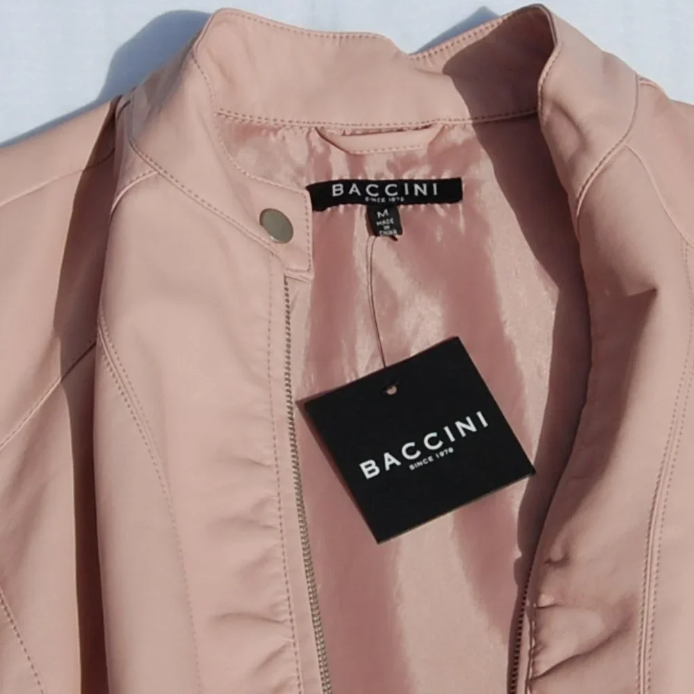 Baccini - Faux Leather Jacket - Light Pink - Size Medium - NWT - Picture 11 of 12